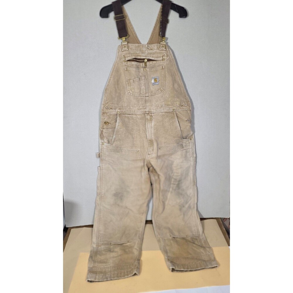 Men’s Carhartt Iconic R01 relaxed-fit unlined duck bib overalls in Carhartt Brow